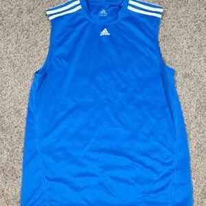 Adidas Blue Athletic Top with White Logo